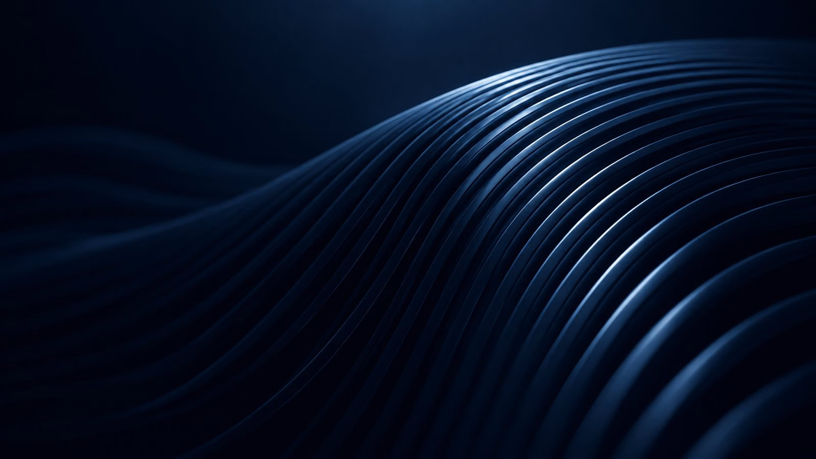 Flowing dark lines with a soft blue highlight