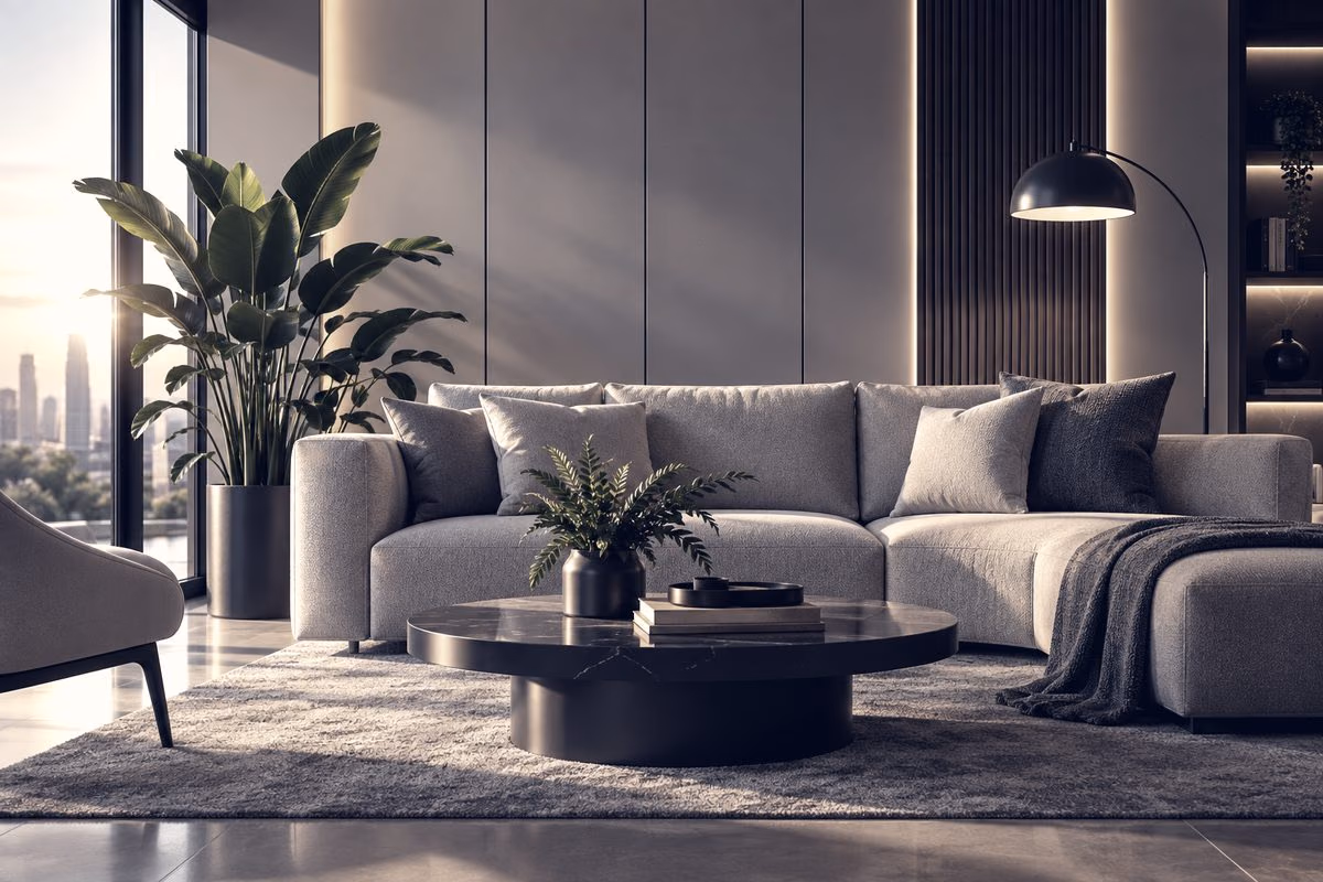 A bright living room interior